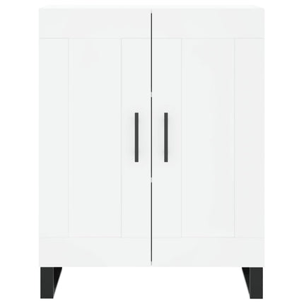 Högskåp vit 69,5x34x180 cm konstruerat trä