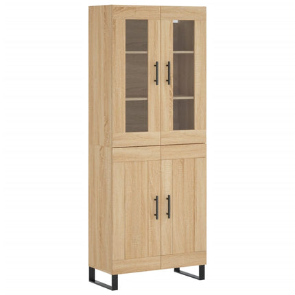 Högskåp sonoma-ek 69,5x34x180 cm konstruerat trä