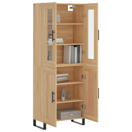 Högskåp sonoma-ek 69,5x34x180 cm konstruerat trä