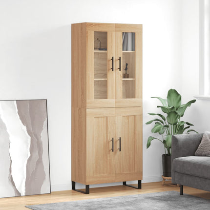 Högskåp sonoma-ek 69,5x34x180 cm konstruerat trä