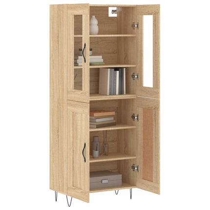 Högskåp sonoma-ek 69,5x34x180 cm konstruerat trä