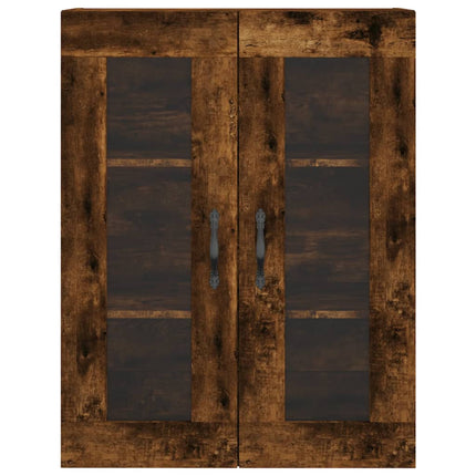 Högskåp rökfärgad ek 69,5x34x180 cm konstruerat trä
