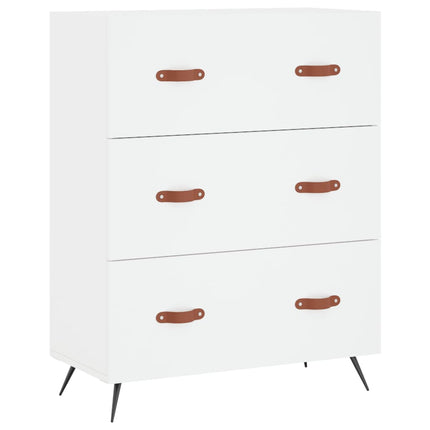 Högskåp vit 69,5x34x180 cm konstruerat trä