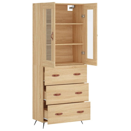 Högskåp sonoma-ek 69,5x34x180 cm konstruerat trä