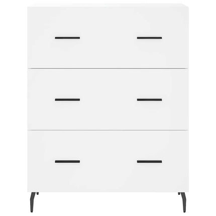 Högskåp vit 69,5x34x180 cm konstruerat trä