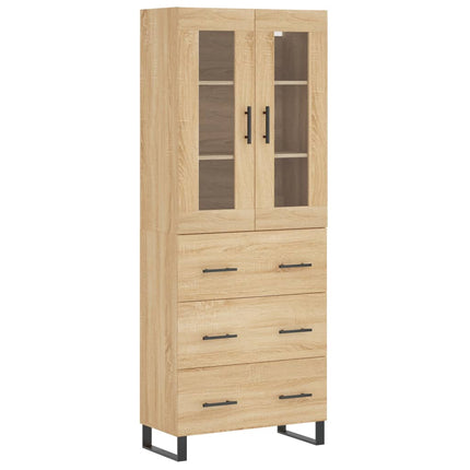 Högskåp sonoma-ek 69,5x34x180 cm konstruerat trä