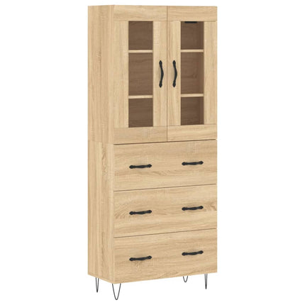 Högskåp sonoma-ek 69,5x34x180 cm konstruerat trä