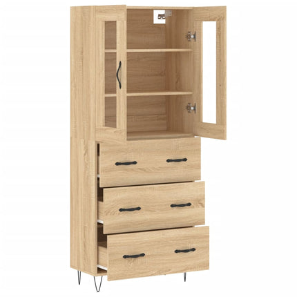 Högskåp sonoma-ek 69,5x34x180 cm konstruerat trä