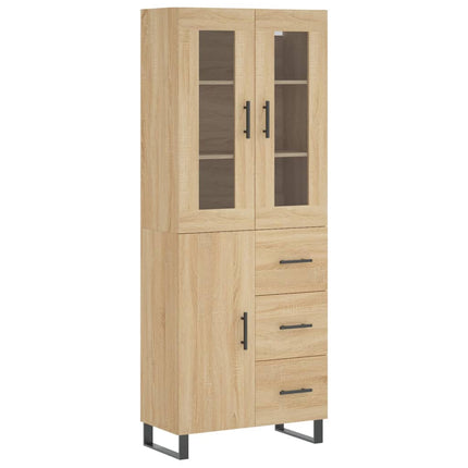 Högskåp sonoma-ek 69,5x34x180 cm konstruerat trä