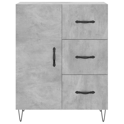 Högskåp betonggrå 69,5x34x180 cm konstruerat trä