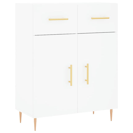 Högskåp vit 69,5x34x180 cm konstruerat trä