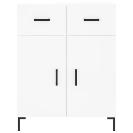 Högskåp vit 69,5x34x180 cm konstruerat trä