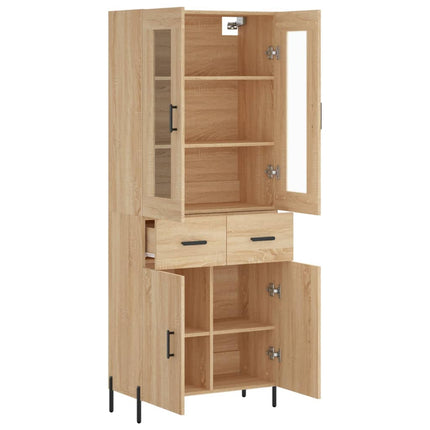 Högskåp sonoma-ek 69,5x34x180 cm konstruerat trä