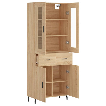 Högskåp sonoma-ek 69,5x34x180 cm konstruerat trä