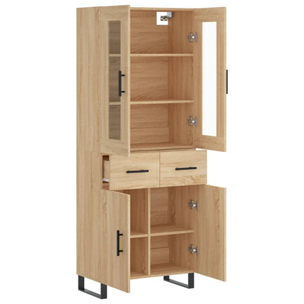 Högskåp sonoma-ek 69,5x34x180 cm konstruerat trä