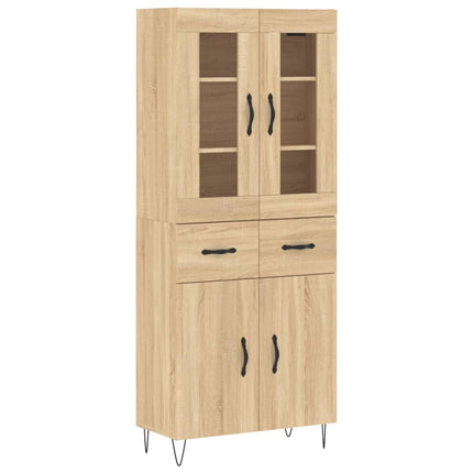 Högskåp sonoma-ek 69,5x34x180 cm konstruerat trä