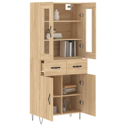 Högskåp sonoma-ek 69,5x34x180 cm konstruerat trä