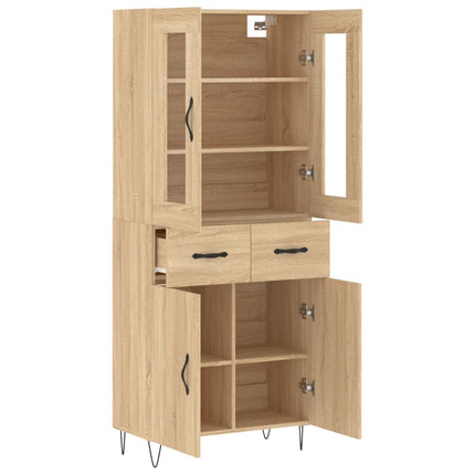 Högskåp sonoma-ek 69,5x34x180 cm konstruerat trä