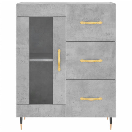 Högskåp betonggrå 69,5x34x180 cm konstruerat trä