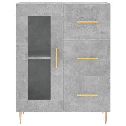 Högskåp betonggrå 69,5x34x180 cm konstruerat trä