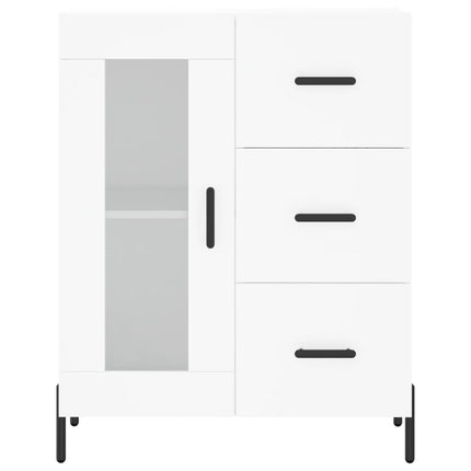 Högskåp vit 69,5x34x180 cm konstruerat trä
