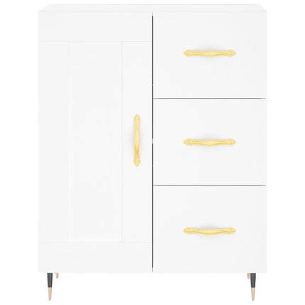 Högskåp vit 69,5x34x180 cm konstruerat trä
