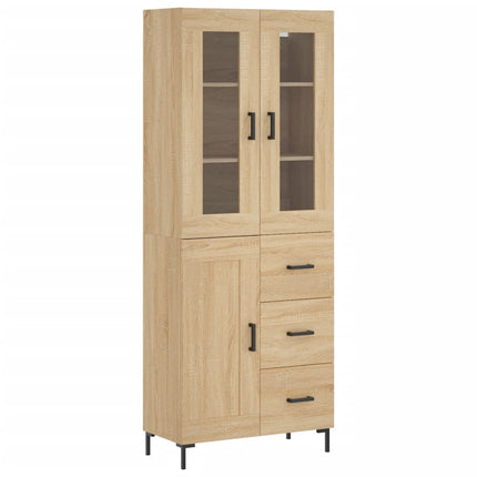 Högskåp sonoma-ek 69,5x34x180 cm konstruerat trä