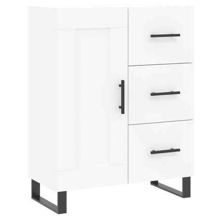 Högskåp vit 69,5x34x180 cm konstruerat trä