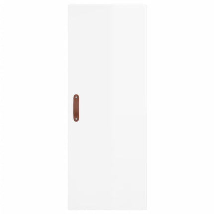 Högskåp vit högglans 34,5x34x180 cm konstruerat trä