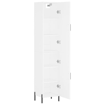 Högskåp vit 34,5x34x180 cm konstruerat trä