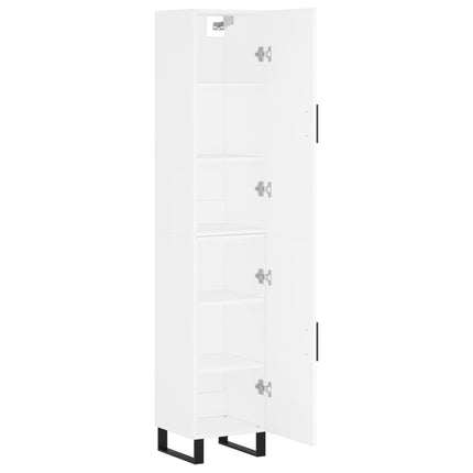 Högskåp vit 34,5x34x180 cm konstruerat trä