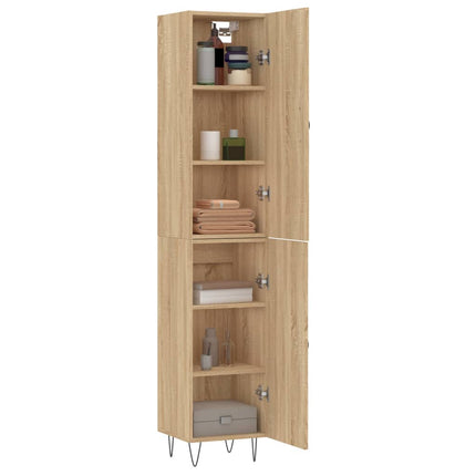 Högskåp sonoma-ek34,5x34x180 cm konstruerat trä