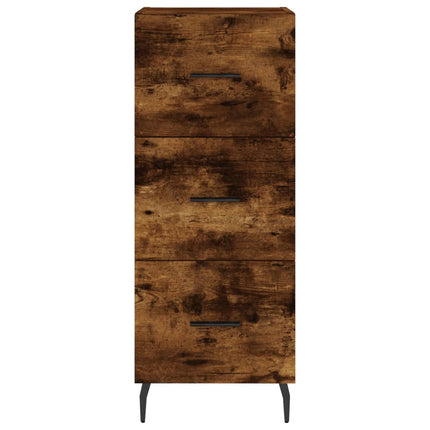Högskåp rökfärgad ek 34,5x34x180 cm konstruerat trä