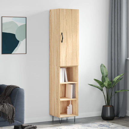 Högskåp sonoma-ek34,5x34x180 cm konstruerat trä