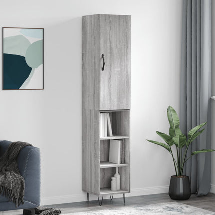 Högskåp grå sonoma 34,5x34x180 cm konstruerat trä