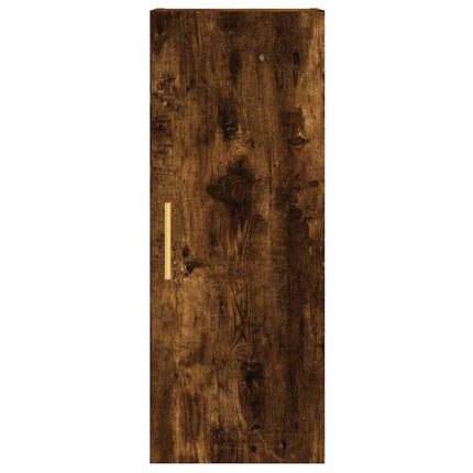 Högskåp rökfärgad ek 34,5x34x180 cm konstruerat trä