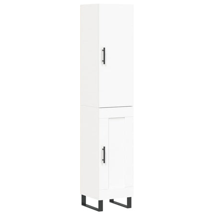 Högskåp vit 34,5x34x180 cm konstruerat trä