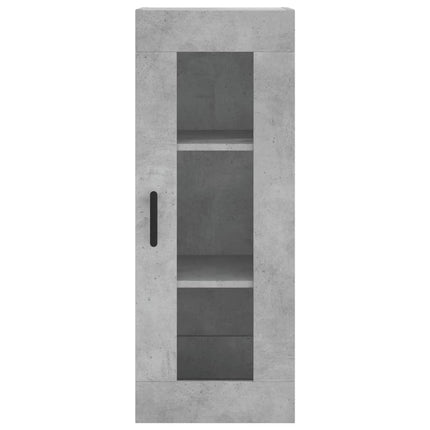 Högskåp betonggrå 34,5x34x180 cm konstruerat trä