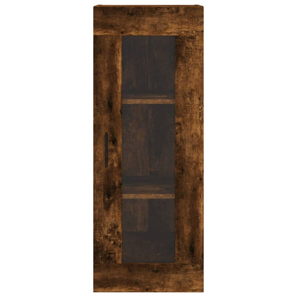 Högskåp rökfärgad ek 34,5x34x180 cm konstruerat trä