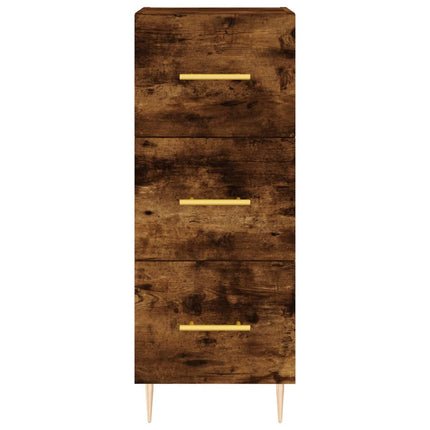 Högskåp rökfärgad ek 34,5x34x180 cm konstruerat trä