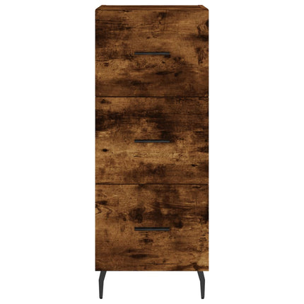 Högskåp rökfärgad ek 34,5x34x180 cm konstruerat trä