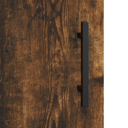 Högskåp rökfärgad ek 34,5x34x180 cm konstruerat trä