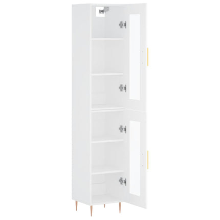 Högskåp vit 34,5x34x180 cm konstruerat trä