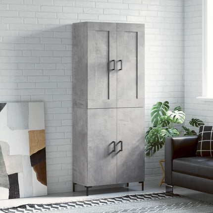 Högskåp betonggrå 69,5x34x180 cm konstruerat trä