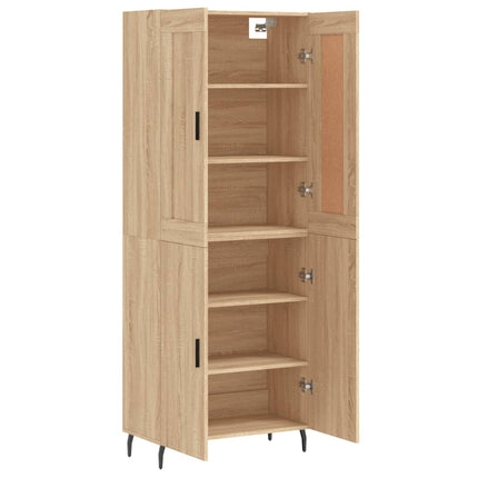 Högskåp sonoma-ek 69,5x34x180 cm konstruerat trä