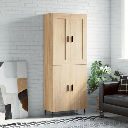 Högskåp sonoma-ek 69,5x34x180 cm konstruerat trä