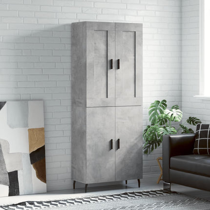Högskåp betonggrå 69,5x34x180 cm konstruerat trä
