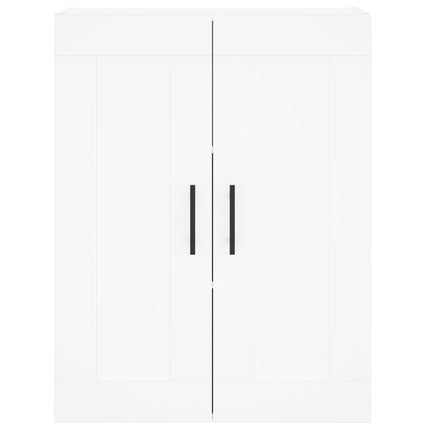 Högskåp vit 69,5x34x180 cm konstruerat trä