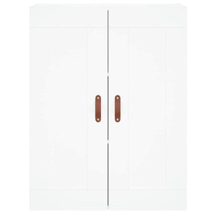 Högskåp vit 69,5x34x180 cm konstruerat trä