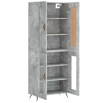 Högskåp betonggrå 69,5x34x180 cm konstruerat trä